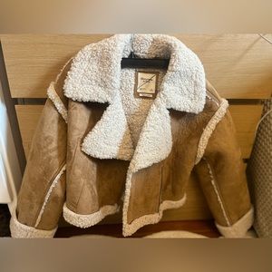 Abercrombie shearling jacket(tan)-with tags